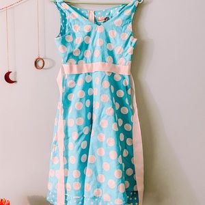 Blue and White Polka Dot dress